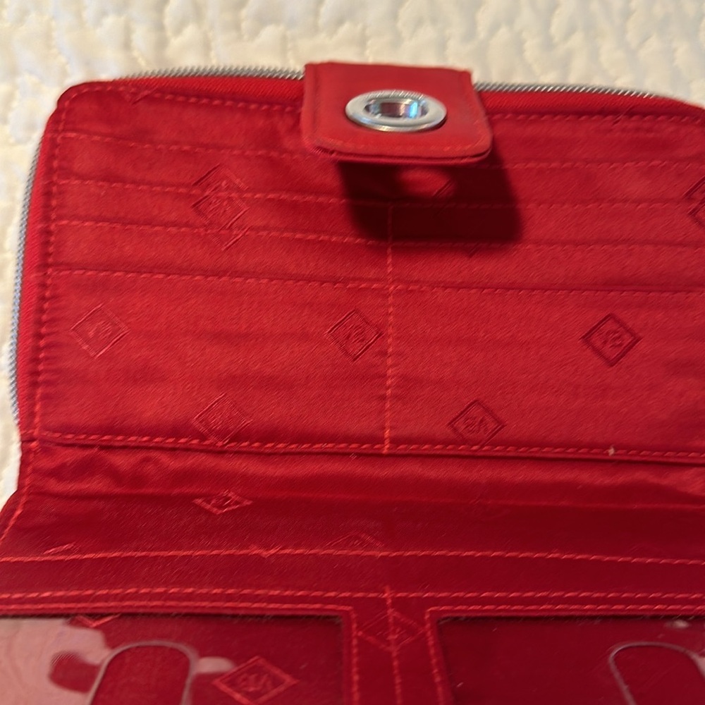 Vera Bradley Red Microfiber Turnlock Wallet - Picture 4 of 9